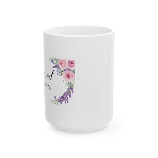 Blessed Mama Floral Ceramic Mug - Perfect Gift for Moms